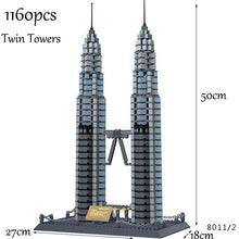 Laden Sie das Bild in den Galerie-Viewer, 1307pcs Balody Welt Berühmte Architektur Diamant Gebäude Nano Blöcke Spielzeug Micky Schloss Taj Mahal Turm Triumphbogen Tempel
