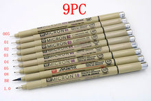 Laden Sie das Bild in den Galerie-Viewer, 12pc pigment Micron Sakura Neelde Soft Brush Drawing Pen 005 01 02 03 04 05 08 fine point copic Markers highlighters stabilo
