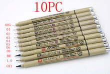 Laden Sie das Bild in den Galerie-Viewer, 12pc pigment Micron Sakura Neelde Soft Brush Drawing Pen 005 01 02 03 04 05 08 fine point copic Markers highlighters stabilo
